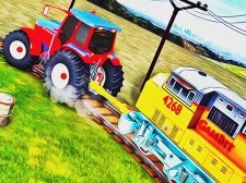 Chained Tractor Towing Train Simulator